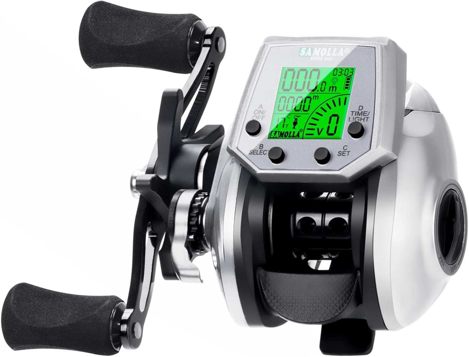 Digital Baitcasting Fishing Reel with LCD Display 8oz Ultralight 7+1 BB Electric Baitcaster Reel 22 LB Max Drag 7.2:1 Gear Ratio Left/Right Handed Compact Design for Freshwater Saltwater TX900