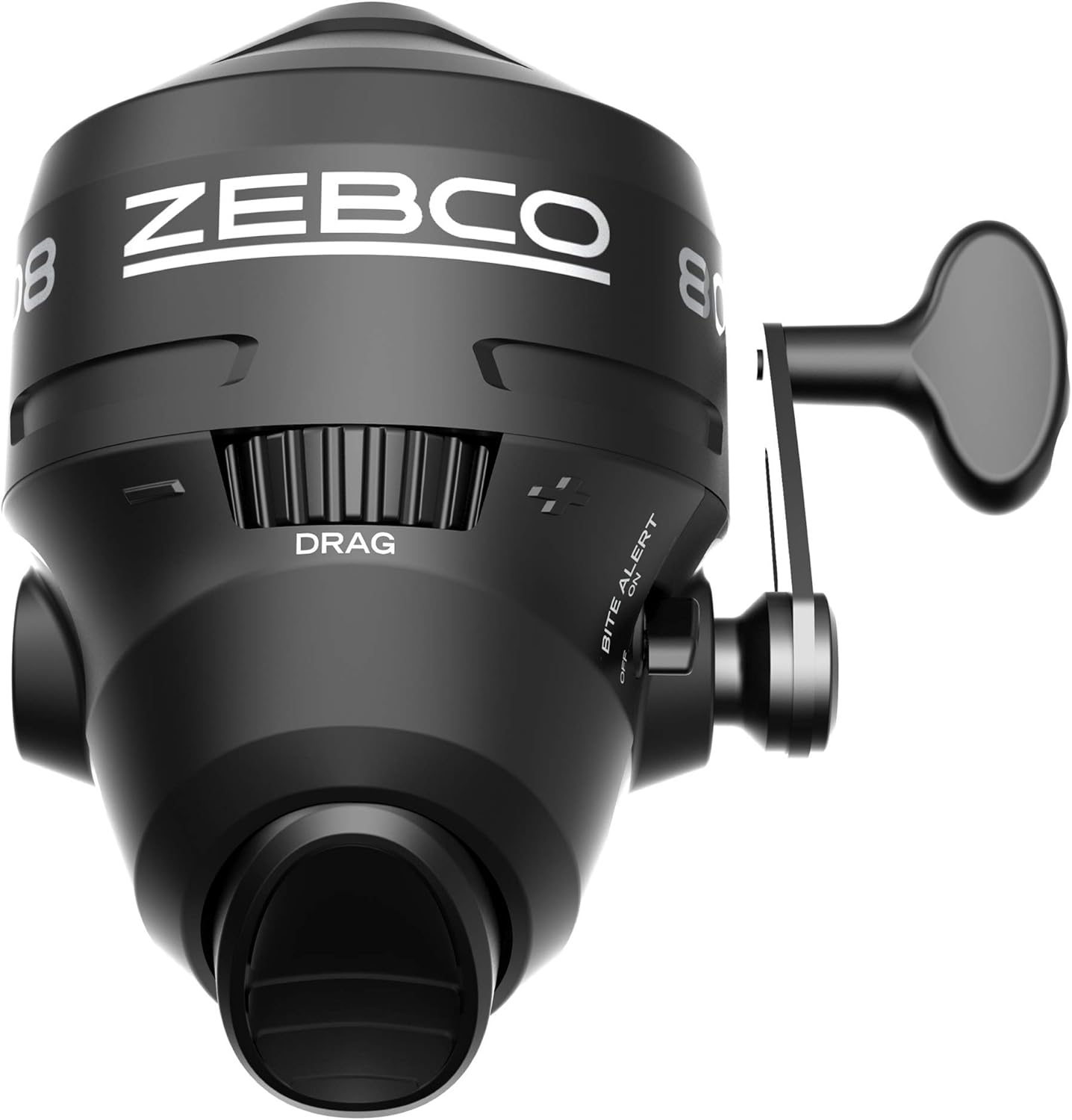 Zebco 808 Spincast Fishing Reel, Size 80 Reel, Changeable Right- or Left-Hand Retrieve, Pre-Spooled with 20-Pound Zebco Fishing Line, Dial-Adjustable Magnum Drag, Black