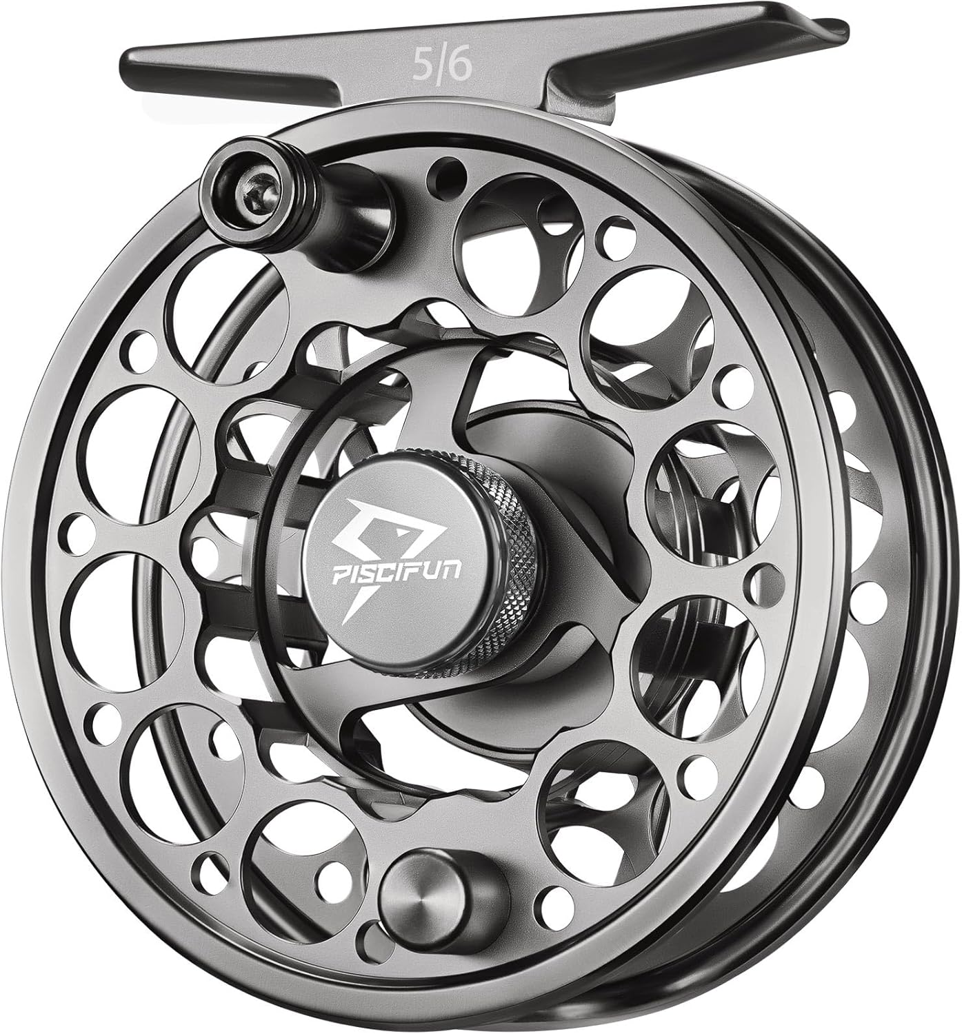 Piscifun Sword Fly Fishing Reel, CNC-Machined Aluminum Alloy Fly Reel, 3/4, 5/6, 7/8, 9/10 Weight, Black, Gunmetal