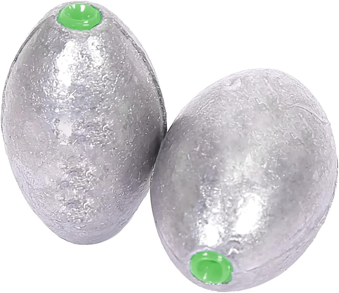 Atibin Removable Egg Lead Fishing Sinkers Saltwater Fishing Oval Sinkers Shot Drop Weight Sinker Set 1/10oz-10oz